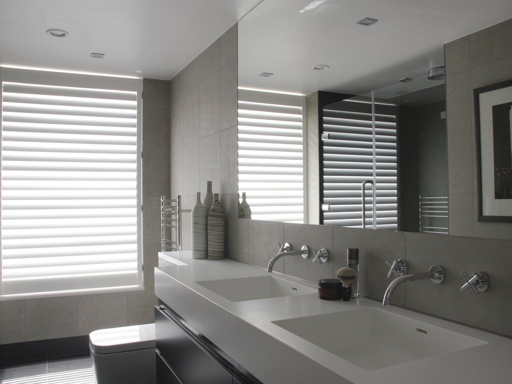 bathroom window shutters